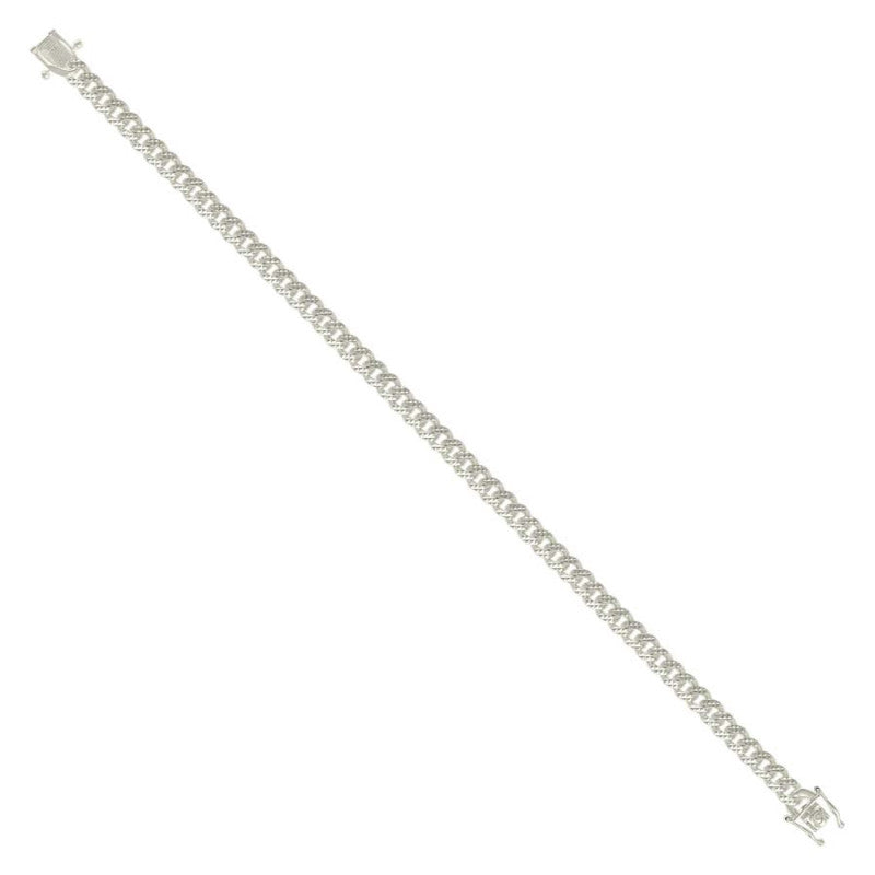 925 Silver Solid Miami Cuban Pyramid Chain Silver 4.9mm