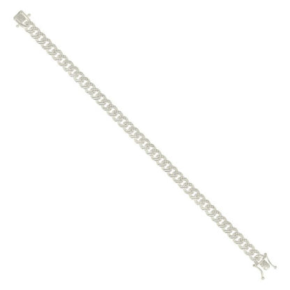 925 Silver Solid Miami Cuban Pyramid Chain Silver 7mm