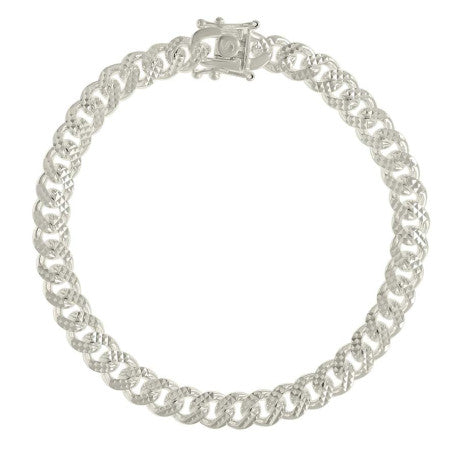 925 Silver Solid Miami Cuban Pyramid Chain Silver 7mm