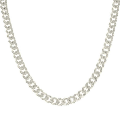 925 Silver Solid Miami Cuban Pyramid Chain Silver 8.4mm