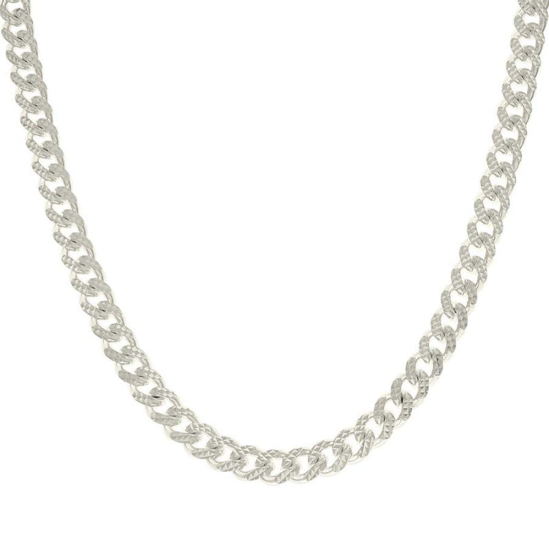 925 Silver Solid Miami Cuban Pyramid Chain Silver 8.4mm