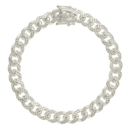 925 Silver Solid Miami Cuban Pyramid Chain Silver 8.4mm