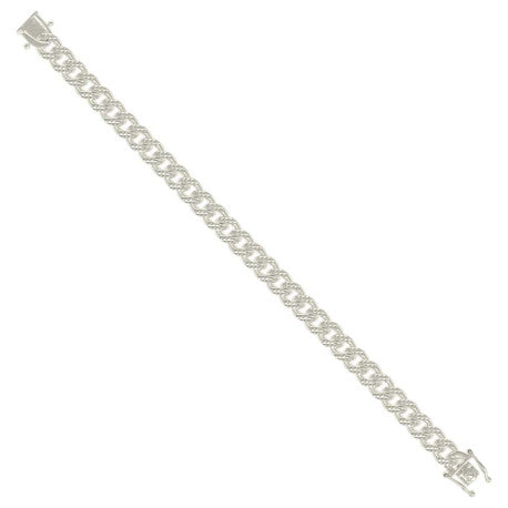 925 Silver Solid Miami Cuban Pyramid Chain Silver 8.4mm