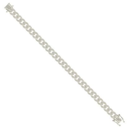 925 Silver Solid Miami Cuban Pyramid Chain Silver 8.4mm