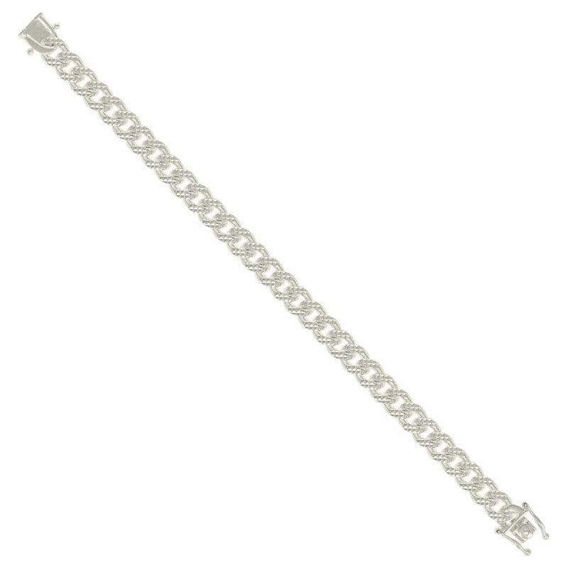 925 Silver Solid Miami Cuban Pyramid Chain Silver 8.4mm
