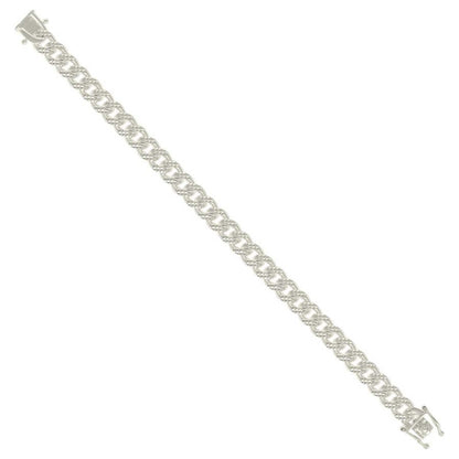 925 Silver Solid Miami Cuban Pyramid Chain Silver 8.4mm