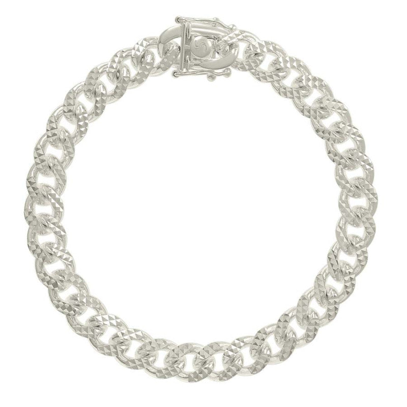 925 Silver Solid Miami Cuban Pyramid Chain Silver 8.4mm
