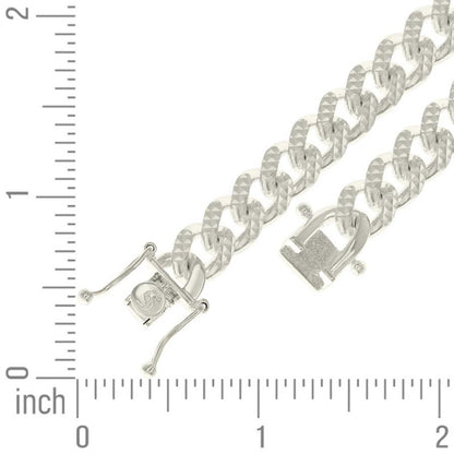 925 Silver Solid Miami Cuban Pyramid Chain Silver 8.4mm