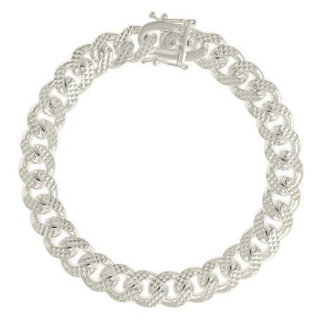 925 Silver Solid Miami Cuban Pyramid Chain Silver 9.8mm
