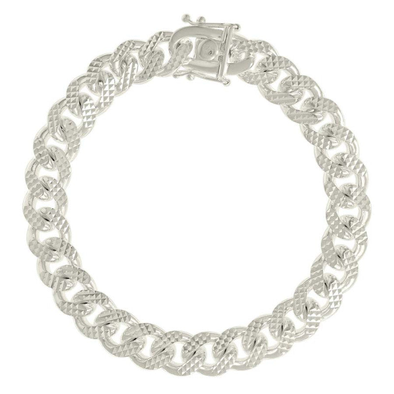 925 Silver Solid Miami Cuban Pyramid Chain Silver 9.8mm
