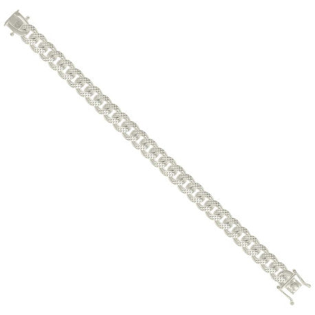 925 Silver Solid Miami Cuban Pyramid Chain Silver 9.8mm