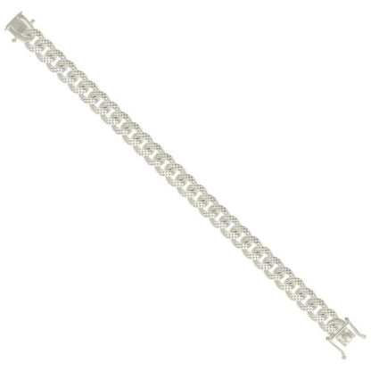 925 Silver Solid Miami Cuban Pyramid Chain Silver 9.8mm