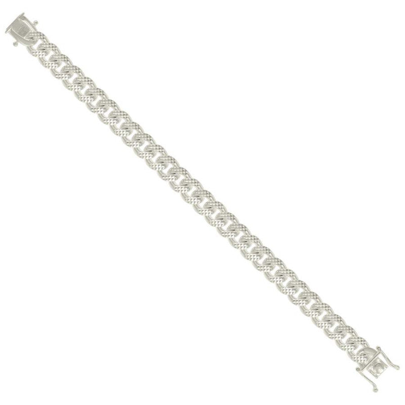 925 Silver Solid Miami Cuban Pyramid Chain Silver 9.8mm
