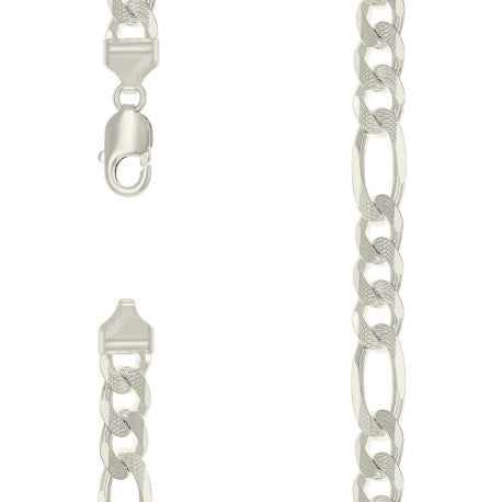 925 Silver Solid Pave Classic Figaro 11.0mm