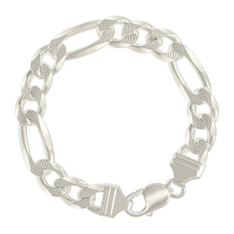 925 Silver Solid Pave Classic Figaro 11.0mm