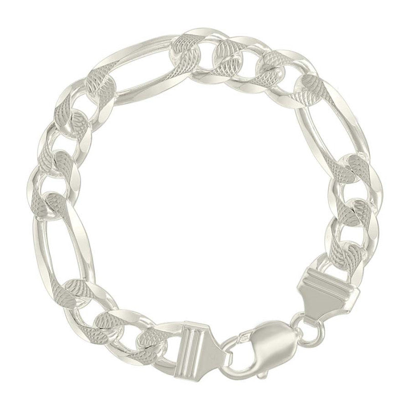 925 Silver Solid Pave Classic Figaro 11.0mm