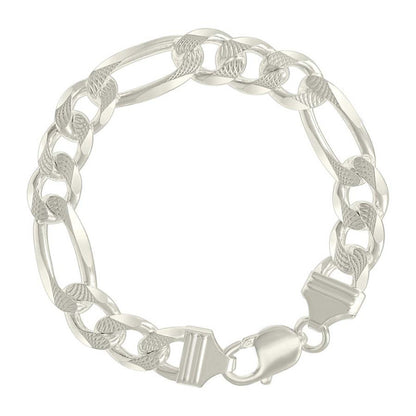 925 Silver Solid Pave Classic Figaro 11.0mm