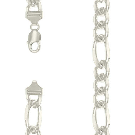 925 Silver Solid Pave Classic Figaro 13.0mm
