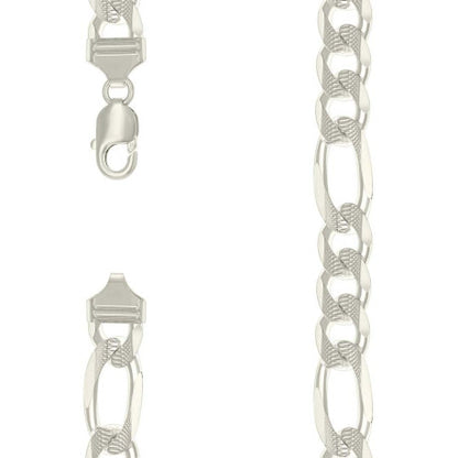 925 Silver Solid Pave Classic Figaro 13.0mm
