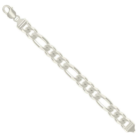 925 Silver Solid Pave Classic Figaro 13.0mm