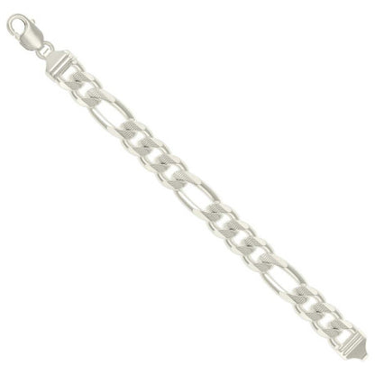 925 Silver Solid Pave Classic Figaro 13.0mm
