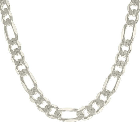 925 Silver Solid Pave Classic Figaro 13.0mm