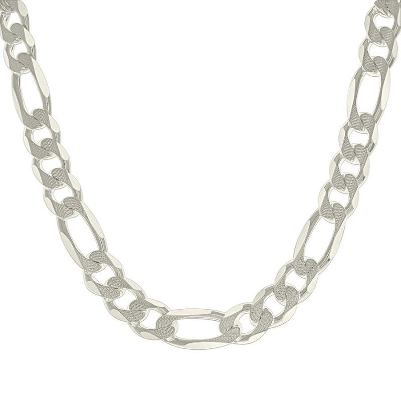 925 Silver Solid Pave Classic Figaro 13.0mm