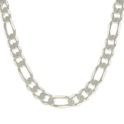 925 Silver Solid Pave Classic Figaro 13.0mm