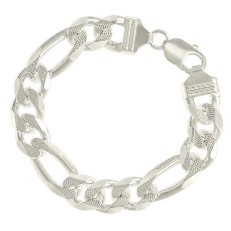 925 Silver Solid Pave Classic Figaro 13.0mm