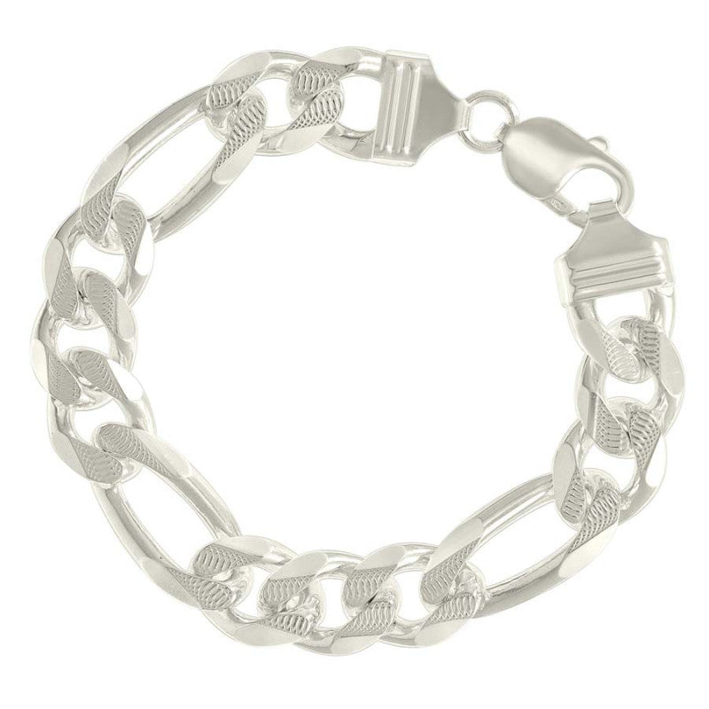 925 Silver Solid Pave Classic Figaro 13.0mm