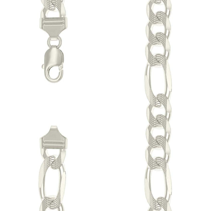 925 Silver Solid Pave Classic Figaro 13.0mm