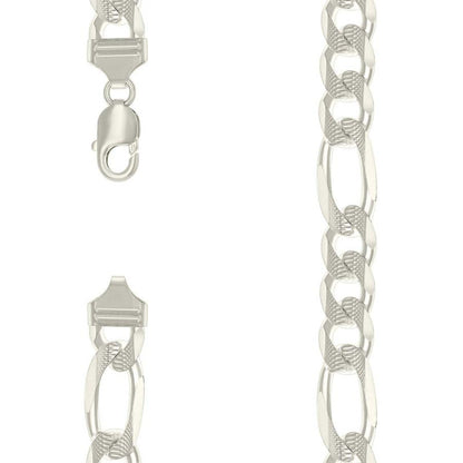 925 Silver Solid Pave Classic Figaro 13.0mm