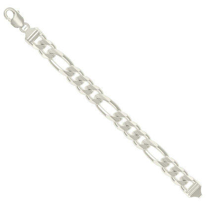 925 Silver Solid Pave Classic Figaro 13.0mm