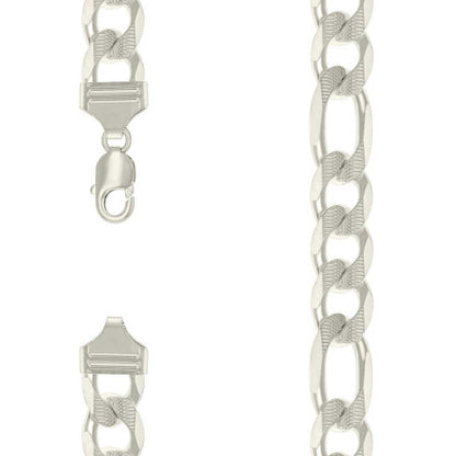 925 Silver Solid Pave Classic Figaro 14.0mm