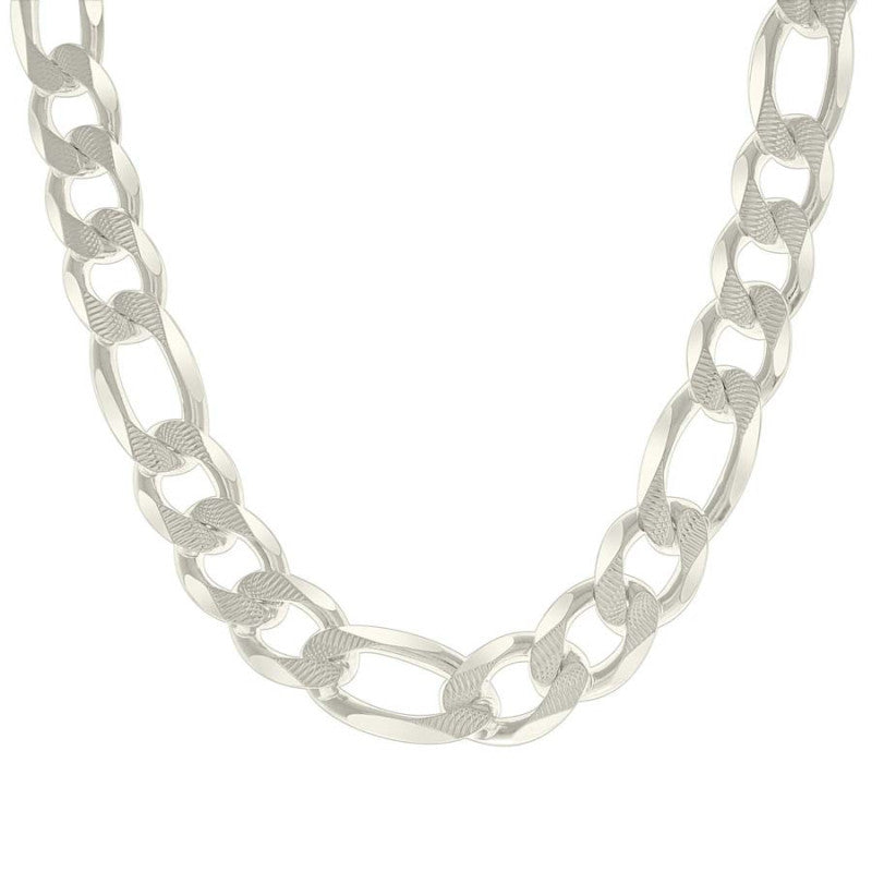 925 Silver Solid Pave Classic Figaro 14.0mm