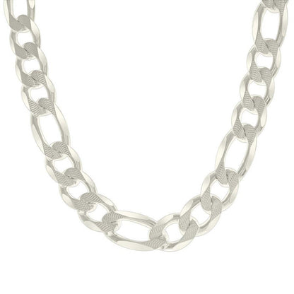 925 Silver Solid Pave Classic Figaro 14.0mm