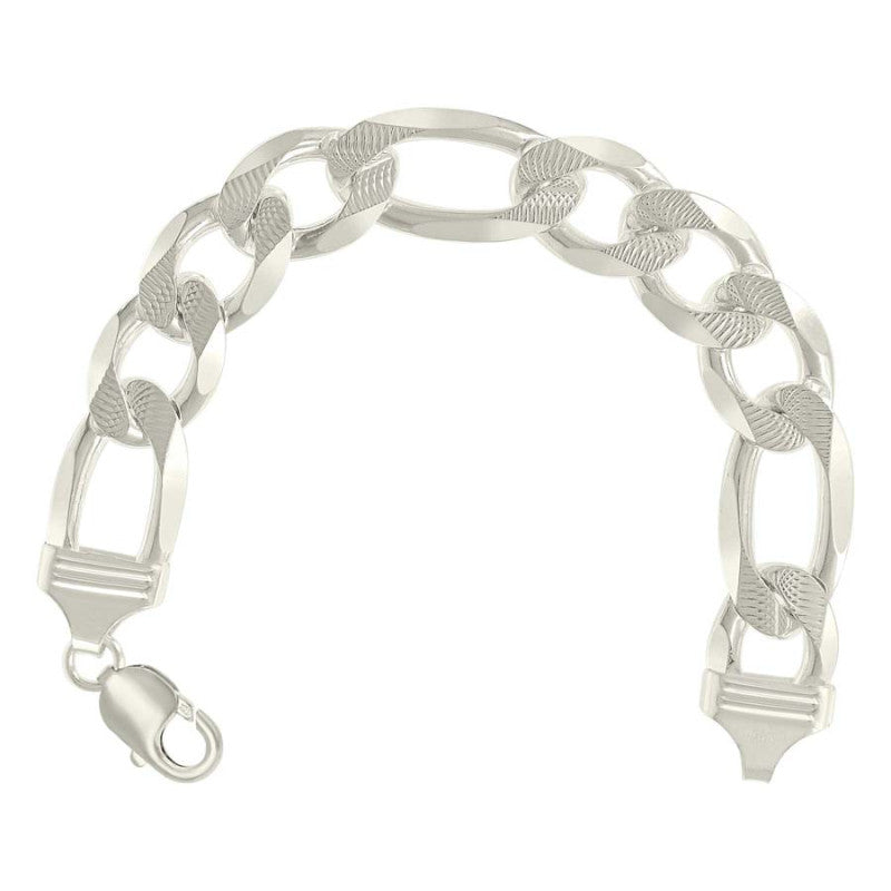 925 Silver Solid Pave Classic Figaro 14.0mm