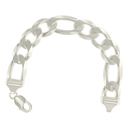 925 Silver Solid Pave Classic Figaro 14.0mm