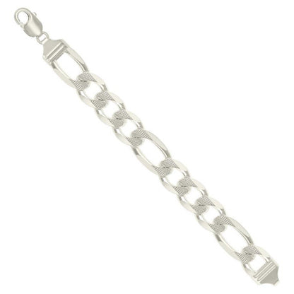 925 Silver Solid Pave Classic Figaro 14.0mm