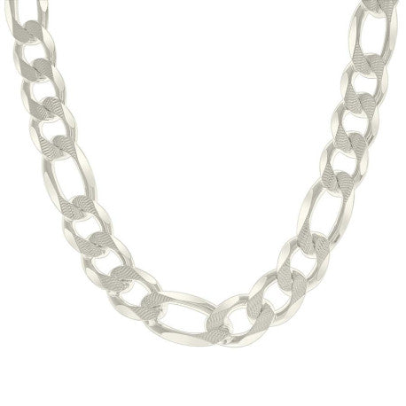925 Silver Solid Pave Classic Figaro 14.0mm