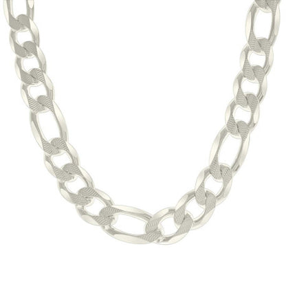 925 Silver Solid Pave Classic Figaro 14.0mm