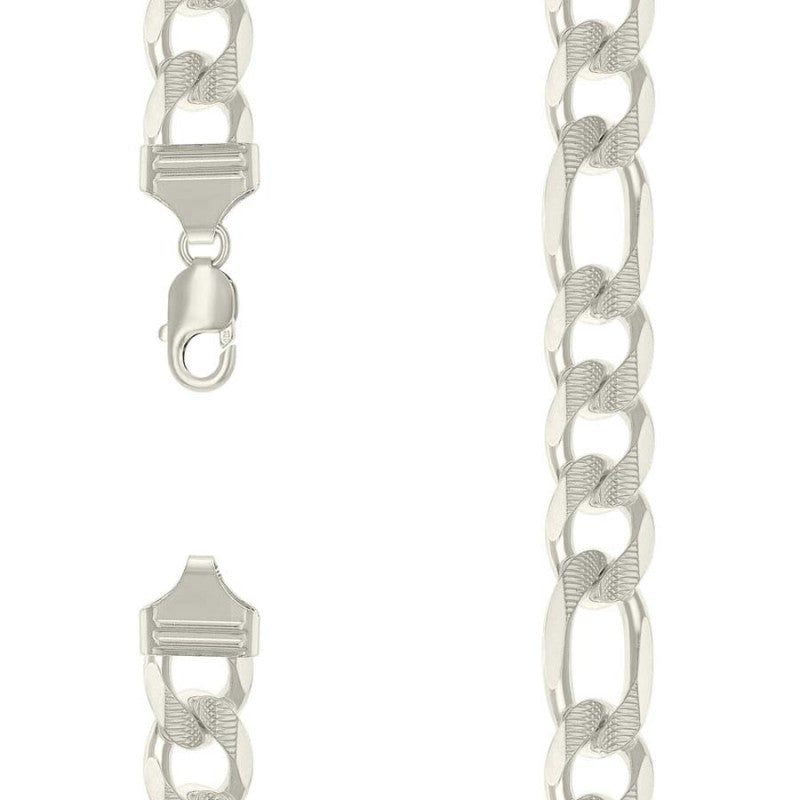 925 Silver Solid Pave Classic Figaro 14.0mm