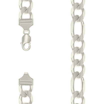 925 Silver Solid Pave Classic Figaro 14.0mm