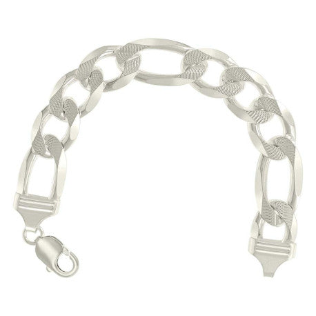 925 Silver Solid Pave Classic Figaro 14.0mm