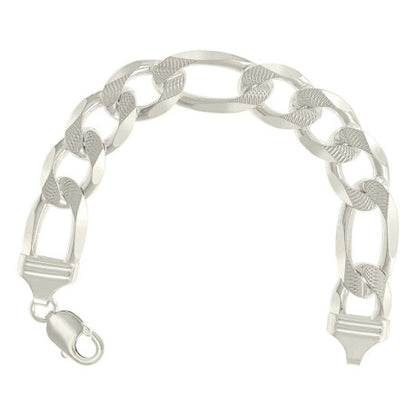925 Silver Solid Pave Classic Figaro 14.0mm