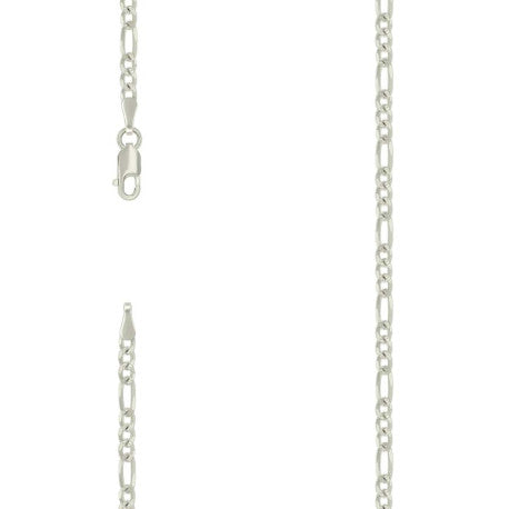925 Silver Solid Pave Classic Figaro 3.0mm