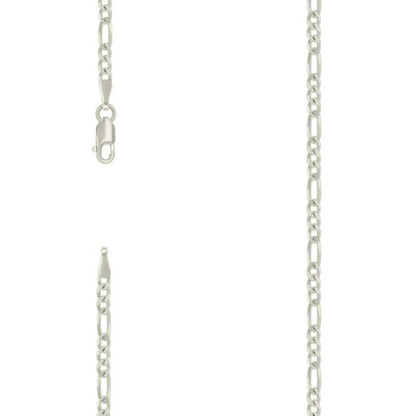 925 Silver Solid Pave Classic Figaro 3.0mm