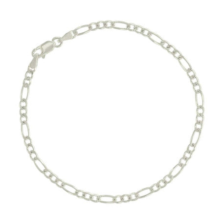 925 Silver Solid Pave Classic Figaro 3.0mm