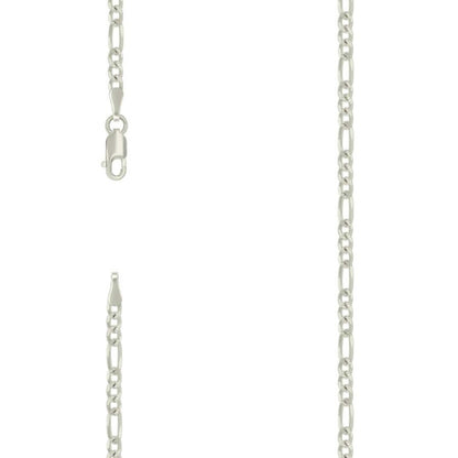 925 Silver Solid Pave Classic Figaro 3.0mm