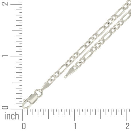 925 Silver Solid Pave Classic Figaro 3.0mm